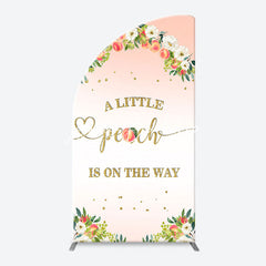 Lofaris Pink Little Peach Floral Baby Shower Arch Backdrop