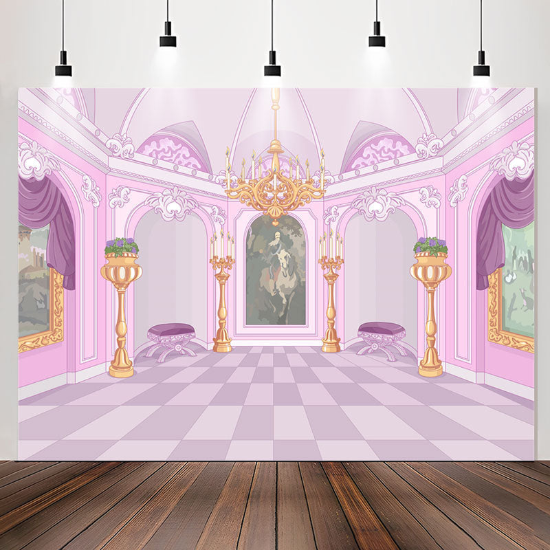 Lofaris Pink Luxury Palace Candlestick Party Backdrop For Girl