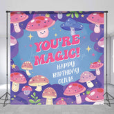 Lofaris Pink Mushroom You Are Magic Custom Birthday Backdrop
