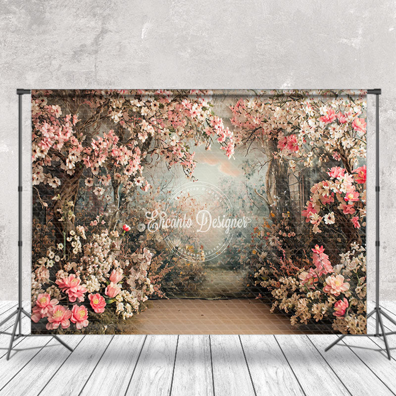 Lofaris Pink Peach Blossom Trees Spring Photography Backdrop