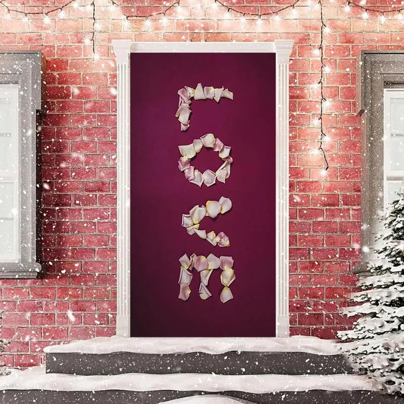 Lofaris Pink Petal Love Purple Door Cover For Valentines Day