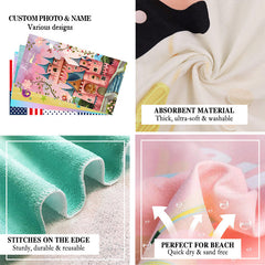 Lofaris Pink Princess Castle Custom Name Girl Beach Towel