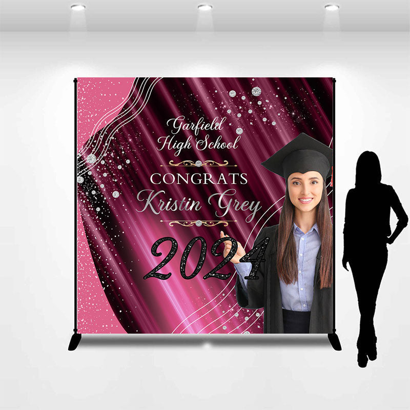 Lofaris Pink Prom Senior Custom Photo Grad Backdrop