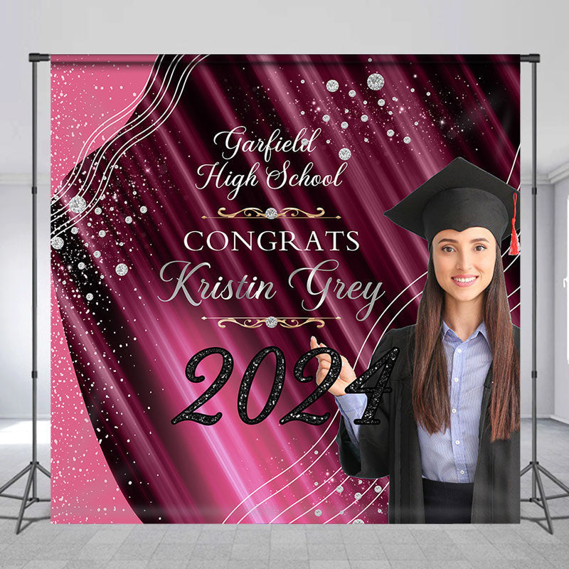 Lofaris Pink Prom Senior Custom Photo Grad Backdrop