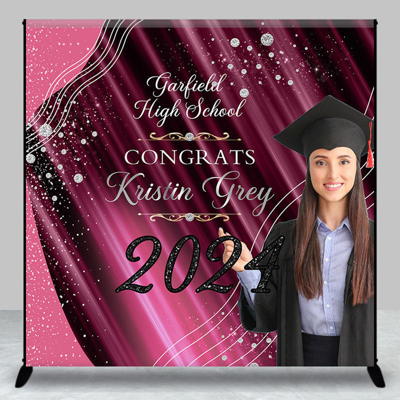 Lofaris Pink Prom Senior Custom Photo Grad Backdrop