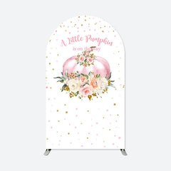 Lofaris Pink Pumpkin Baby Shower Double Sided Arch Backdrop