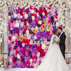 Lofaris Pink Purple And White Flower Wall Wedding Backdrop