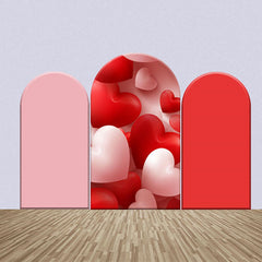 Lofaris Pink Red Heart Balloons Wedding Arch Backdrop Kit