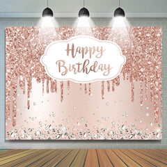 (7 Day Delivery) Lofaris Rose Gold Sparkle Diamond Girl Birthday Backdrop