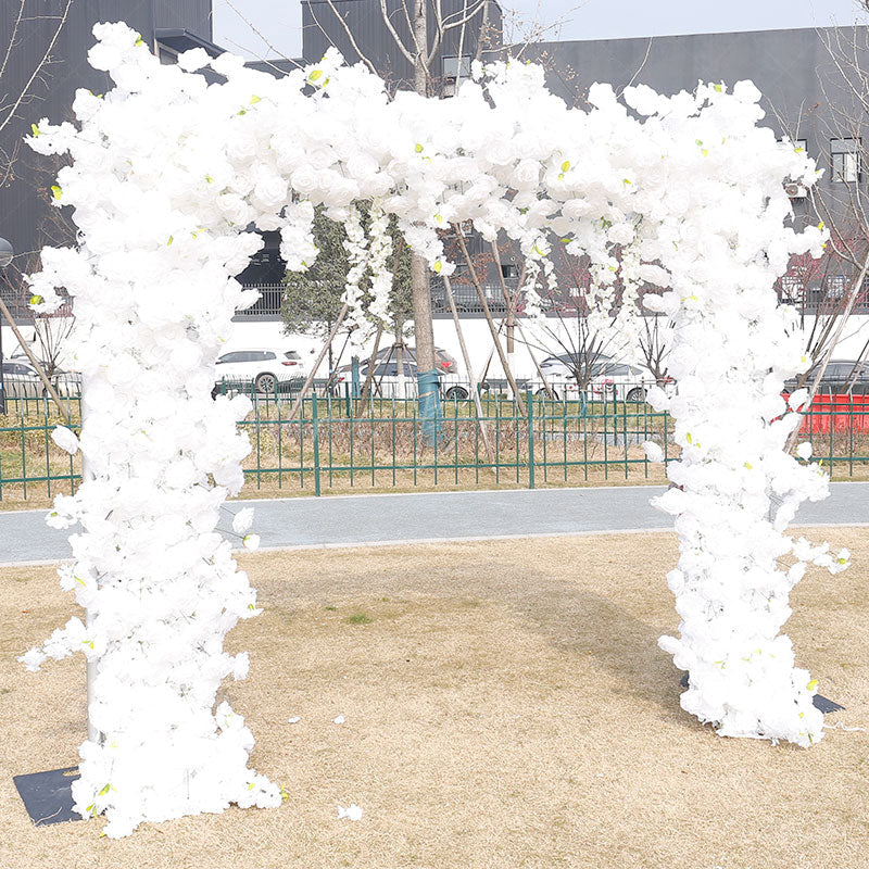 Lofaris Pure White Arch Artificial Flower Wall Party Decor