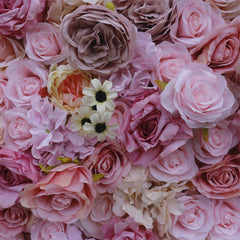 Lofaris Pink Rose Wedding Decoration Faux Flower Wall Panels