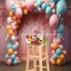 Lofaris Pink Royal Luxury Relief Wall Cake Smash Backdrop