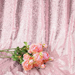 Lofaris Pink Shiny Sequin Fabric Backdrop for Wedding Party