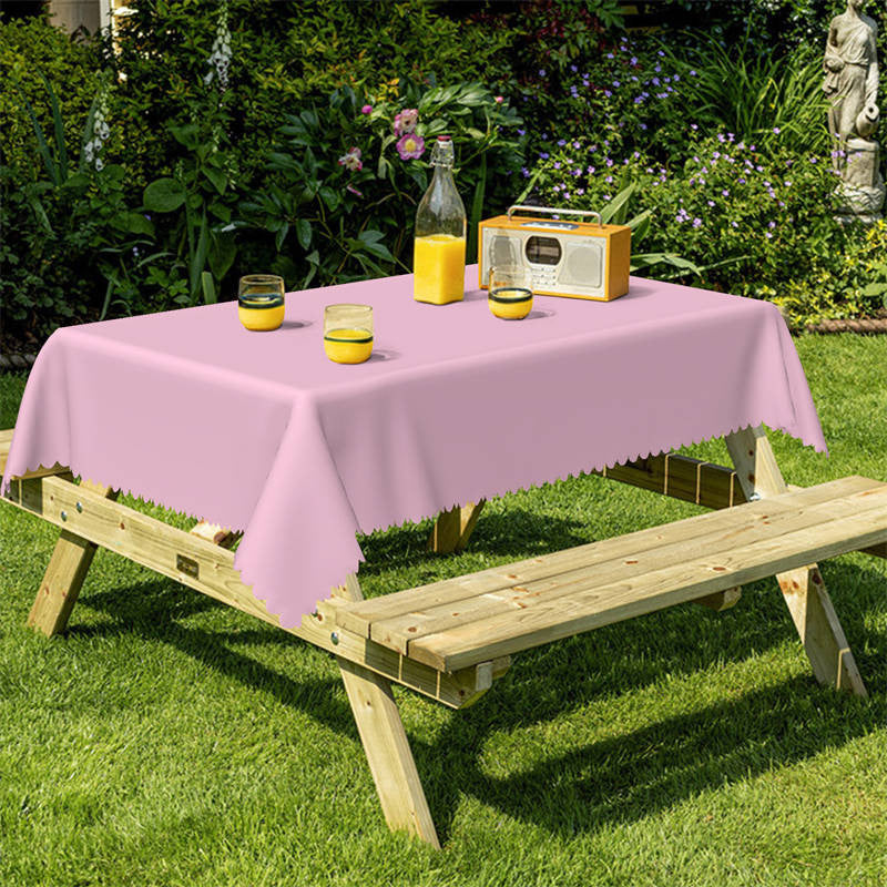 Lofaris Pink Soild Color Dining Room Rectangle Tablecloth