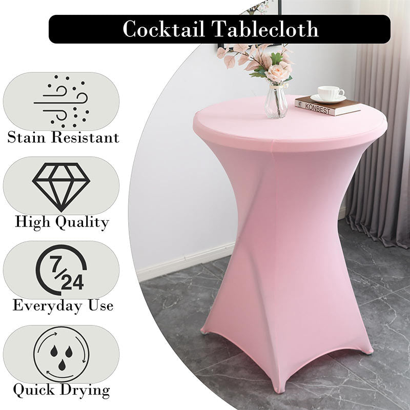 Lofaris Pink Spandex Stretch Cocktail Banquet Tablecloths