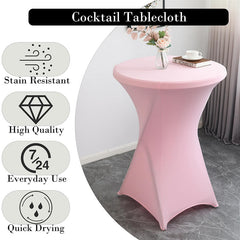 Lofaris Pink Spandex Stretch Cocktail Banquet Tablecloths