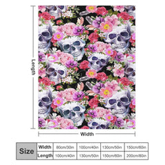 Lofaris Pink Spring Floral Skulls Custom Halloween Blanket