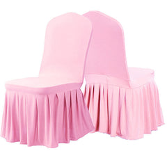 Lofaris Pink Stretch Spandex Banquet Chair Skirt Cover