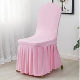 Lofaris Pink Stretch Spandex Banquet Chair Skirt Cover
