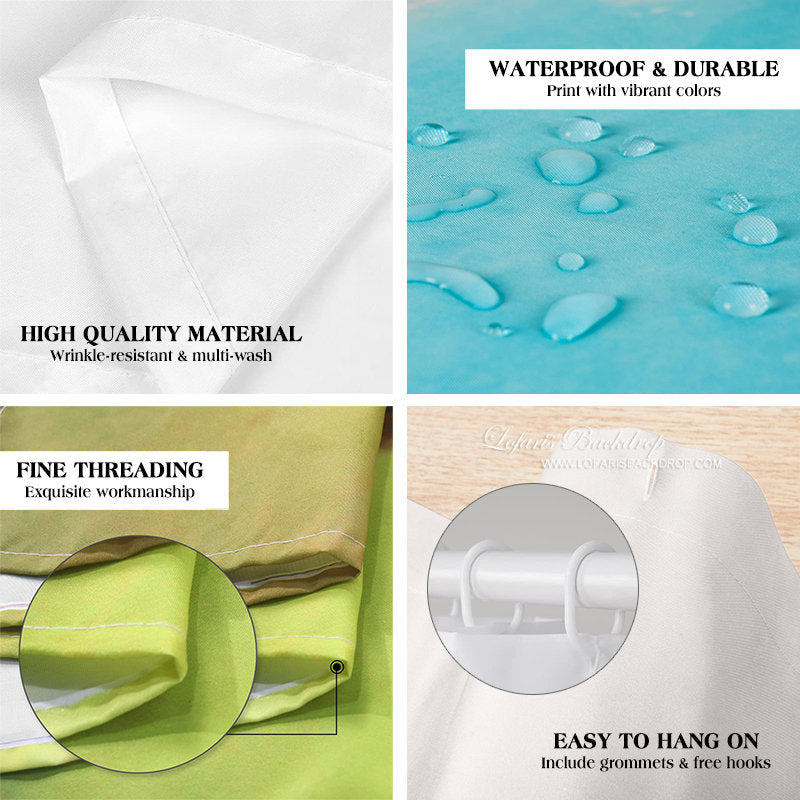 Lofaris Pink Truck Balloon Floral Shower Curtain For Girl