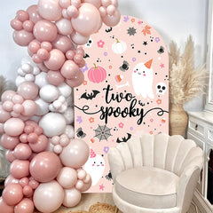 Lofaris Pink Two Spooky Halloween 2nd Birthday Arch Backdrop