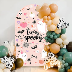 Lofaris Pink Two Spooky Halloween 2nd Birthday Arch Backdrop