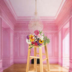 Lofaris Pink Wall Wood Floor Door Backdrop For Photograph