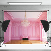 Lofaris Pink Wall Wood Floor Door Backdrop For Photograph