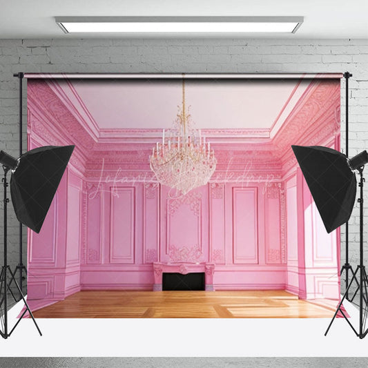 Lofaris Pink Wall Wood Floor Door Backdrop For Photograph