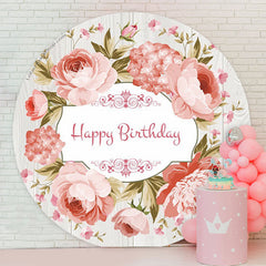 Lofaris Pink Wreath White Wood Birthday Backdrop For Girls
