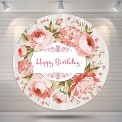 Lofaris Pink Wreath White Wood Birthday Backdrop For Girls