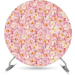Lofaris Pink Yellow Floral Petals Round Wedding Backdrop