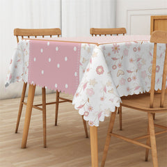 Lofaris Pinky Checkerboard Lovely Sweet Rectangle Tablecloth
