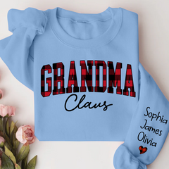 Lofaris Merry Christmas Grandma Caro Claus Sweatshirt with Grandkids