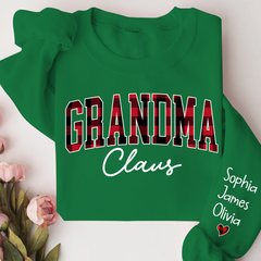 Lofaris Merry Christmas Grandma Caro Claus Sweatshirt with Grandkids