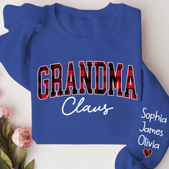Lofaris Merry Christmas Grandma Caro Claus Sweatshirt with Grandkids