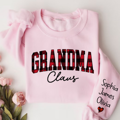 Lofaris Merry Christmas Grandma Caro Claus Sweatshirt with Grandkids