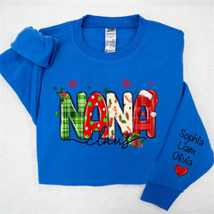 Lofaris Plaid Nana And Kids Claus Custom Christmas Sweatshirt