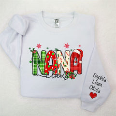 Lofaris Plaid Nana And Kids Claus Custom Christmas Sweatshirt