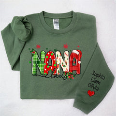 Lofaris Plaid Nana And Kids Claus Custom Christmas Sweatshirt