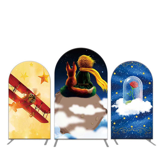 Lofaris Plane Prince Fox Moon Rose Birthday Arch Backdrop Kit