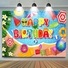Lofaris Plumeria Cute Summer Things Pool Birthday Backdrop