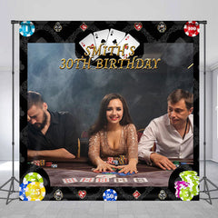 Lofaris Poker Face Custom 30th Birthday Backdrop With Photo
