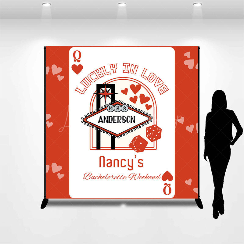 Lofaris Poker Lucky In Love Custom Bachelorette Backdrop