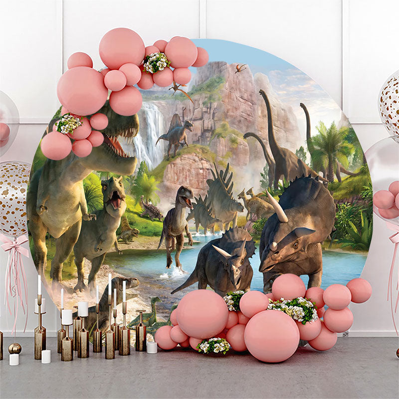 Lofaris Prehistorical World Dinosuars Safari Birthday Backdrop