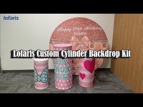 Lofaris Personalized Backdrop Plinth Cylinder Cover Kit for Party