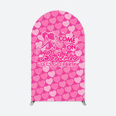 Lofaris Princess Hot Pink Heart Lets Go Party Arch Backdrop