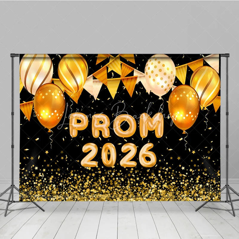 Lofaris Prom 2026 Gold Baooons Warm Light Flag Grad Backdrop