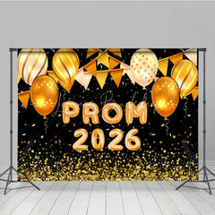 Lofaris Prom 2026 Gold Baooons Warm Light Flag Grad Backdrop