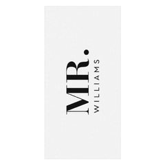 Lofaris Pule White Custom Name Mr Beach Towel for Couple
